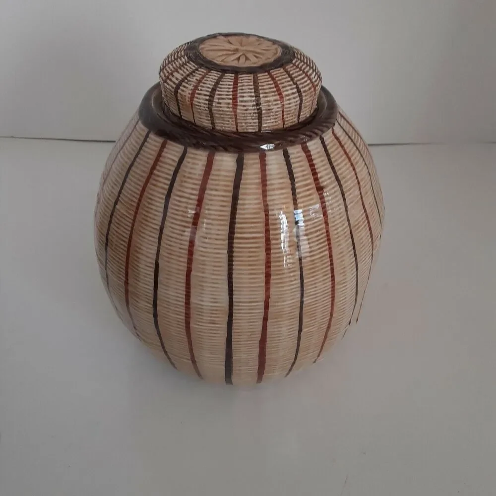 Vintage Italian Ethan Allen Ginger Jar Japandi Minimalist Timeless